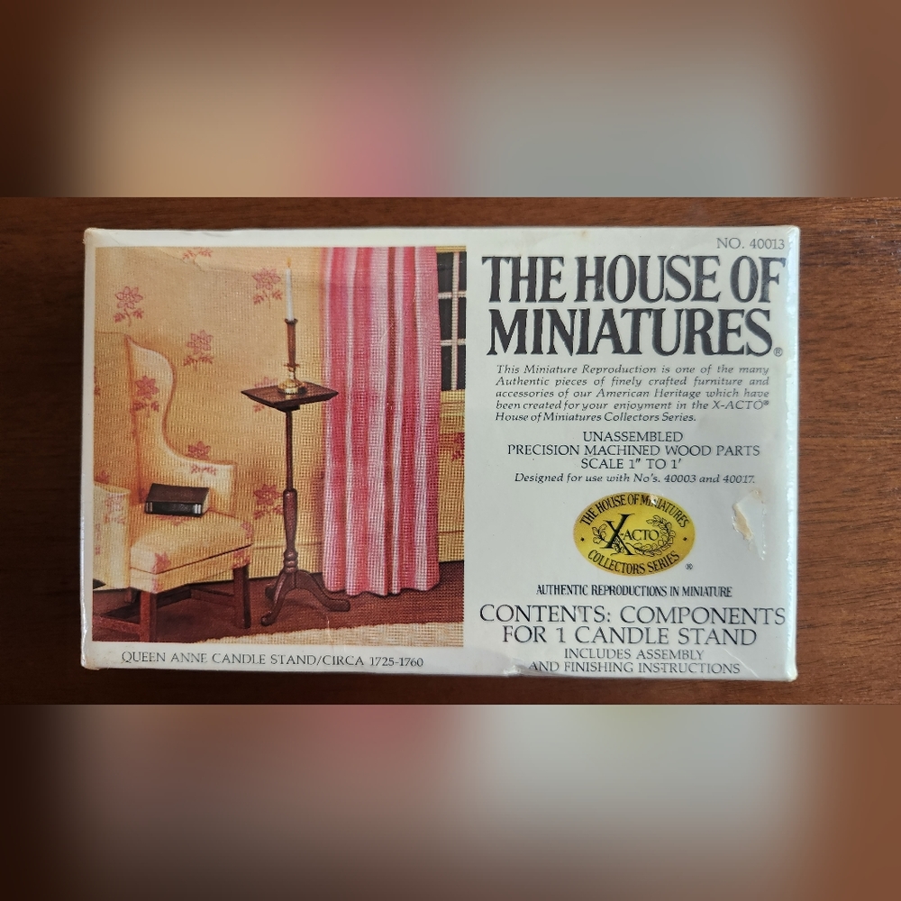 The House of Miniatures - Queen Anne Candle Stand Circa 1725-1760 - #40013Vint